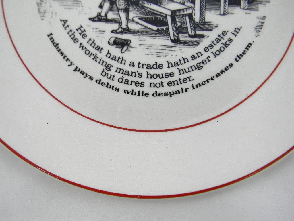 James Kent "Old Foley" The Way to Wealth - Wise Sayings Black Transferware Plate 5