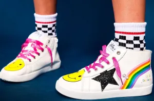 LOL Rainbow Smiley Hi Top Sneaker