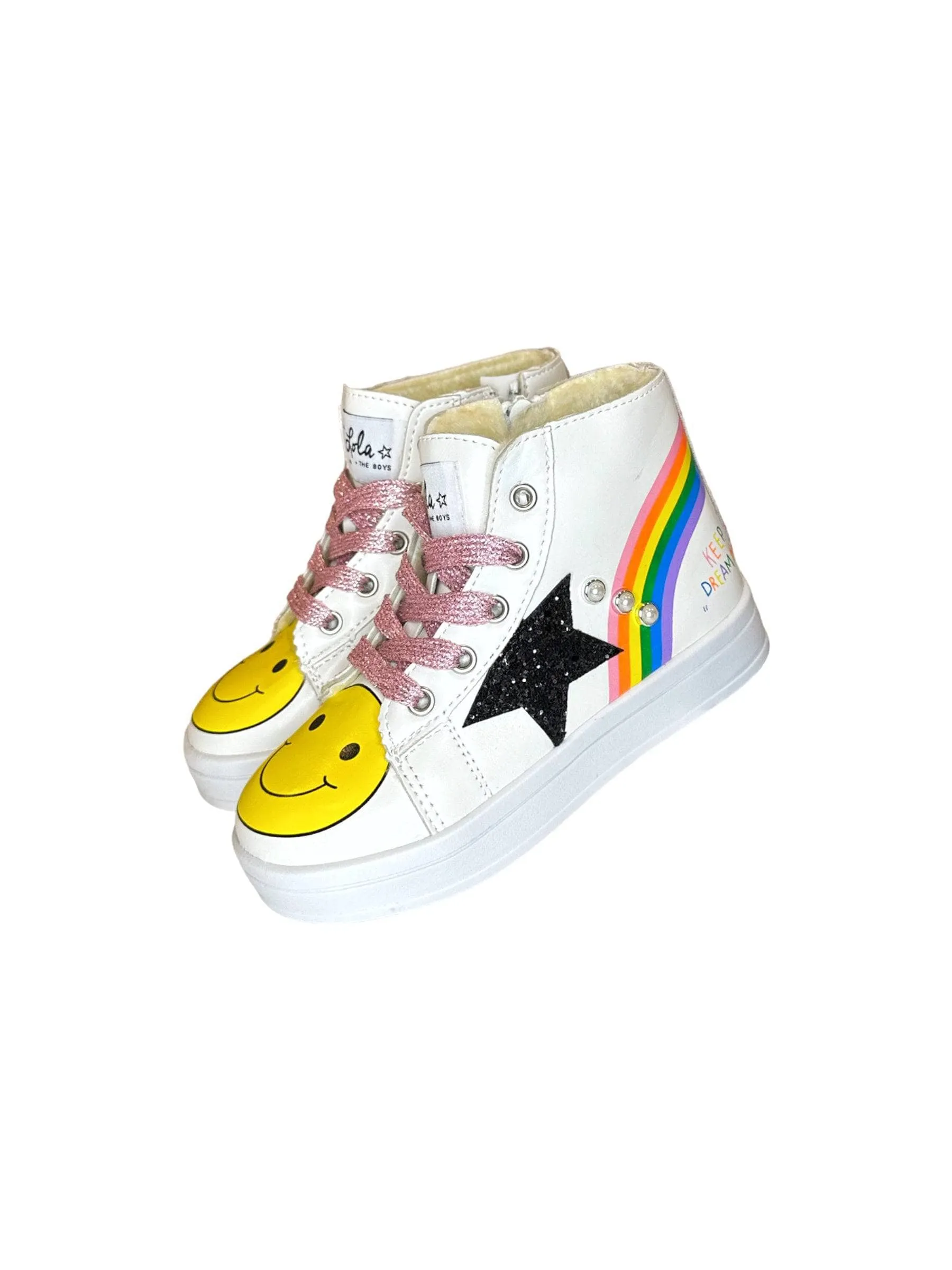 LOL Rainbow Smiley Hi Top Sneaker