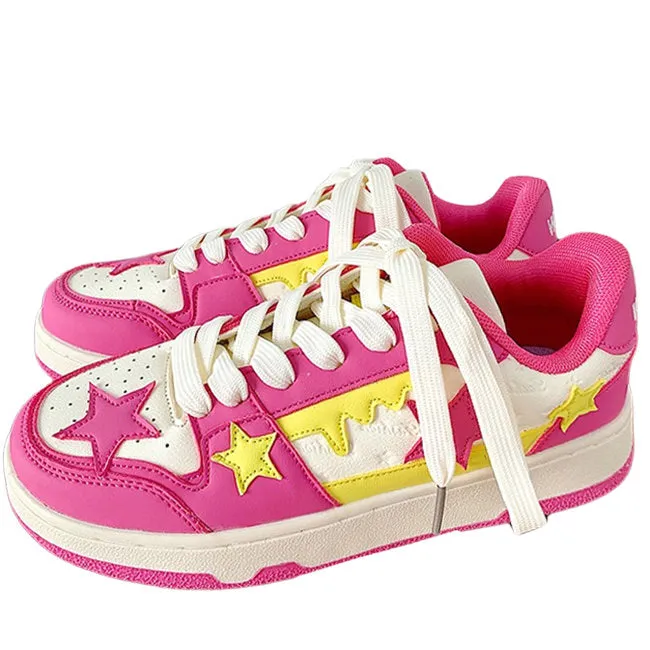 Lollipop Candy Pink & Yellow Star Sneakers