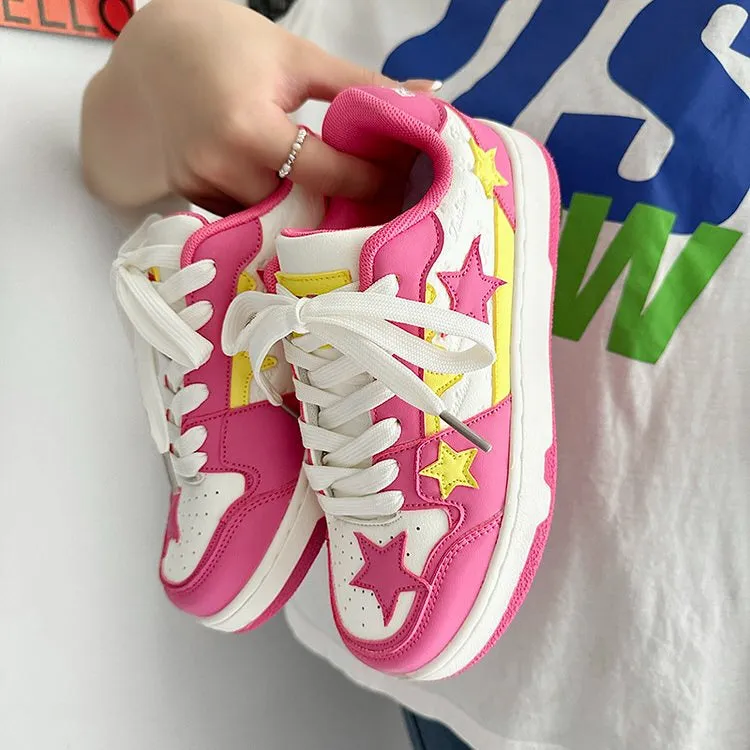 Lollipop Candy Pink & Yellow Star Sneakers