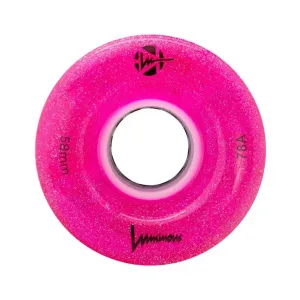 Luminous Light Up Quad Wheels Pink Glitter 78A - 4 pack