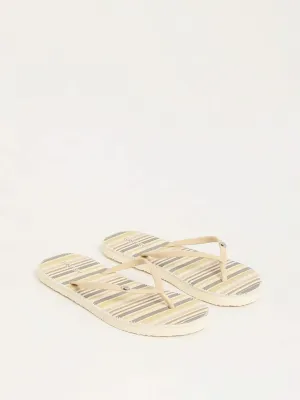 LUNA BLU Beige Striped Flip-Flop