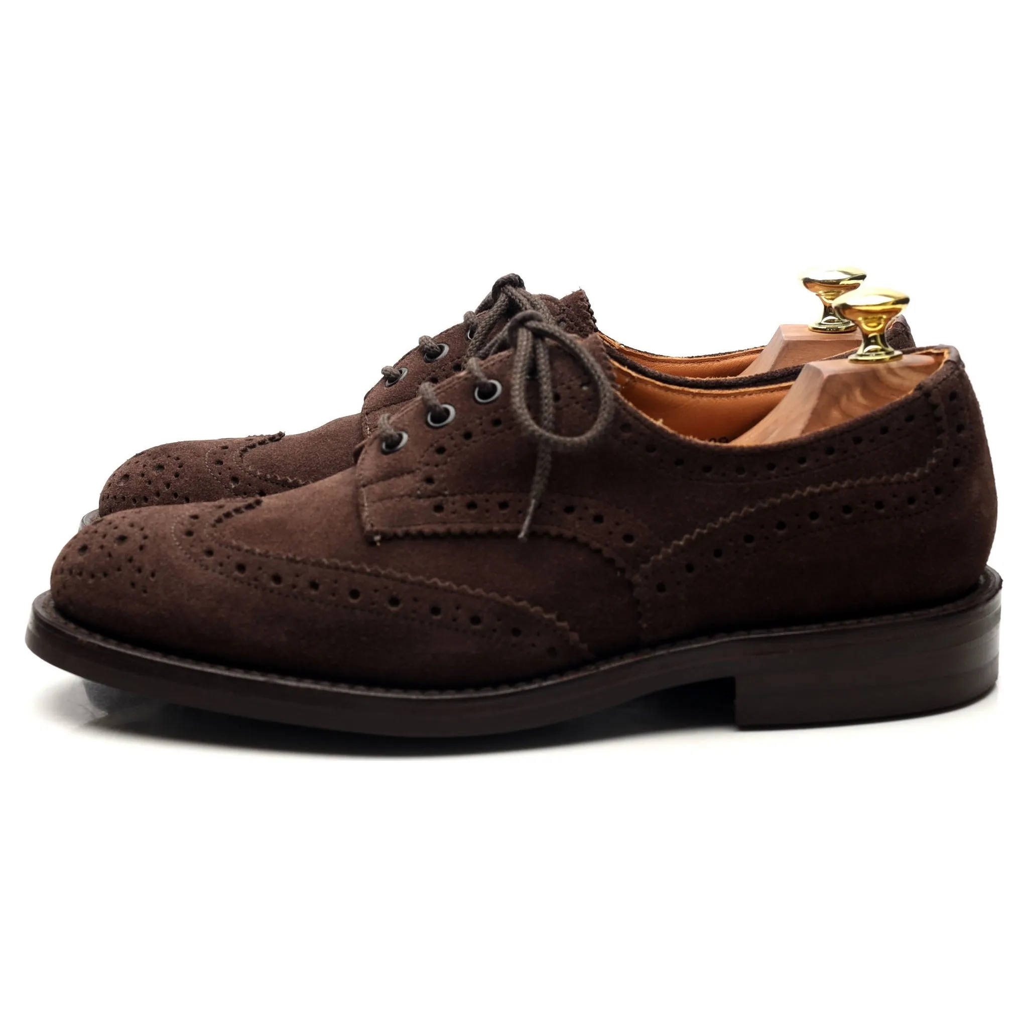 'M7146' Dark Brown Suede Derby Brogues UK 7.5