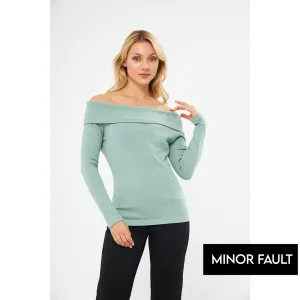 (Minor Fault) Opal Rib Off-Shoulder Top