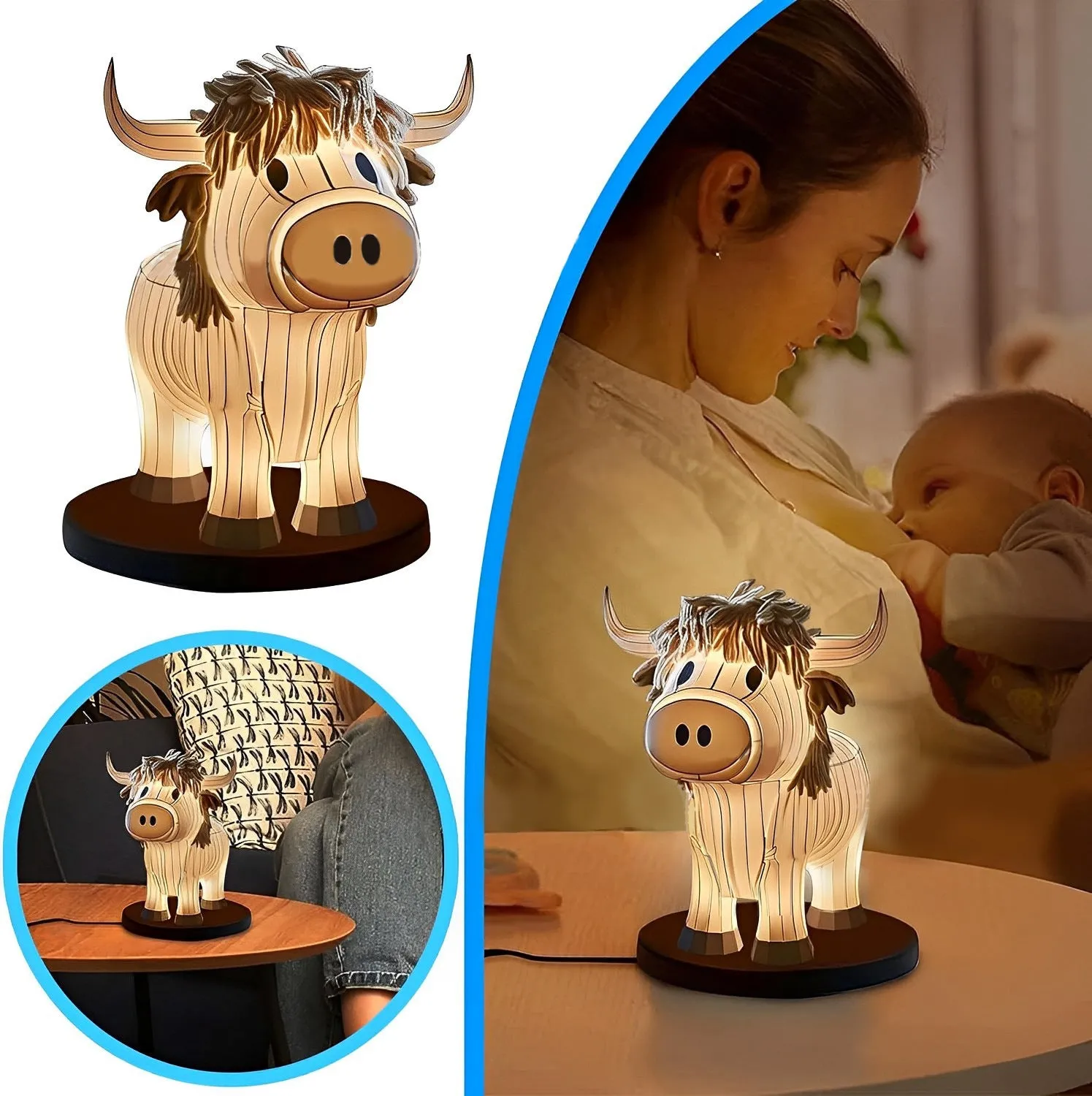 Moo N Glow: Cute Cow Table Lamp