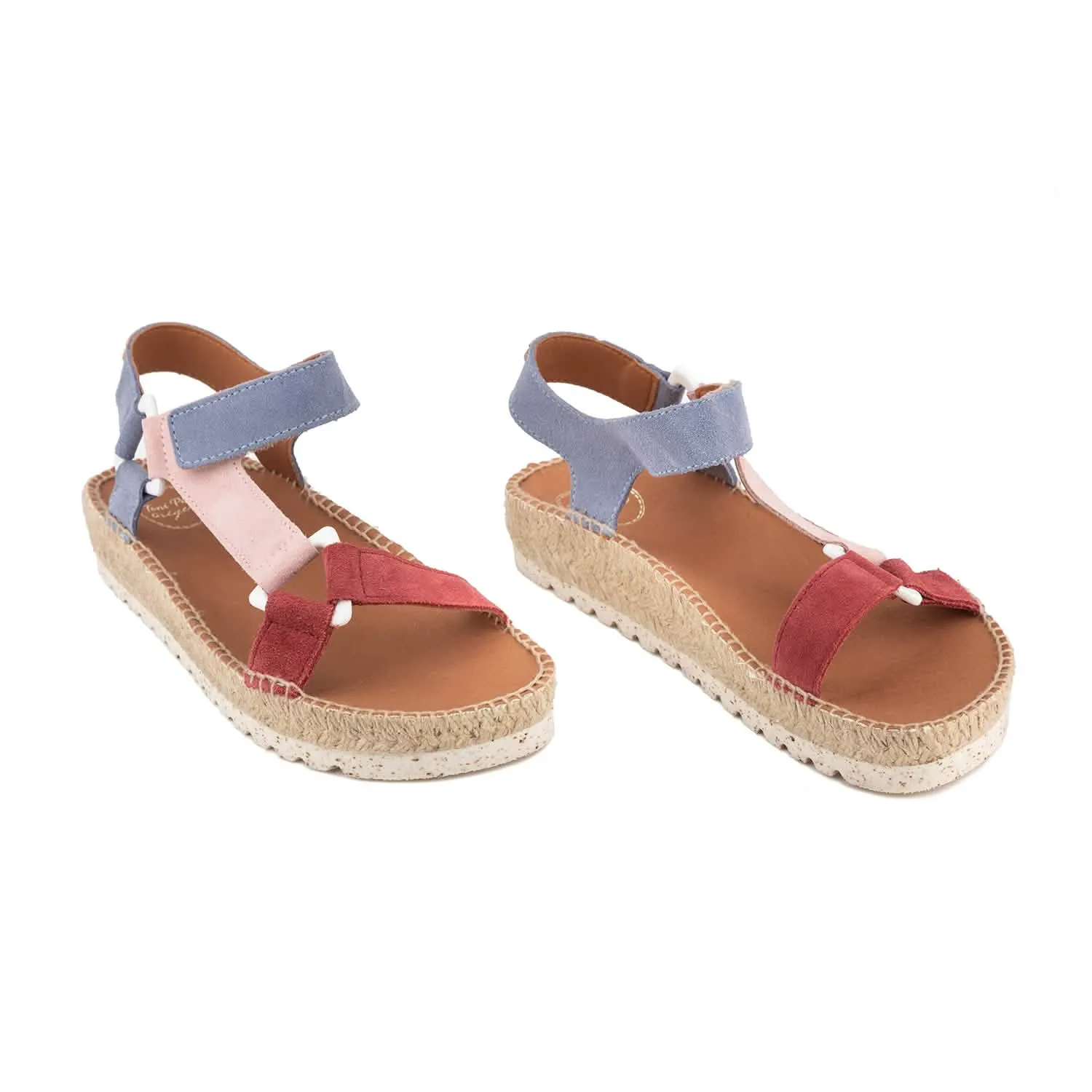 Multicolor Suede Leather Sandal Espadrille for Women - Brit-VI