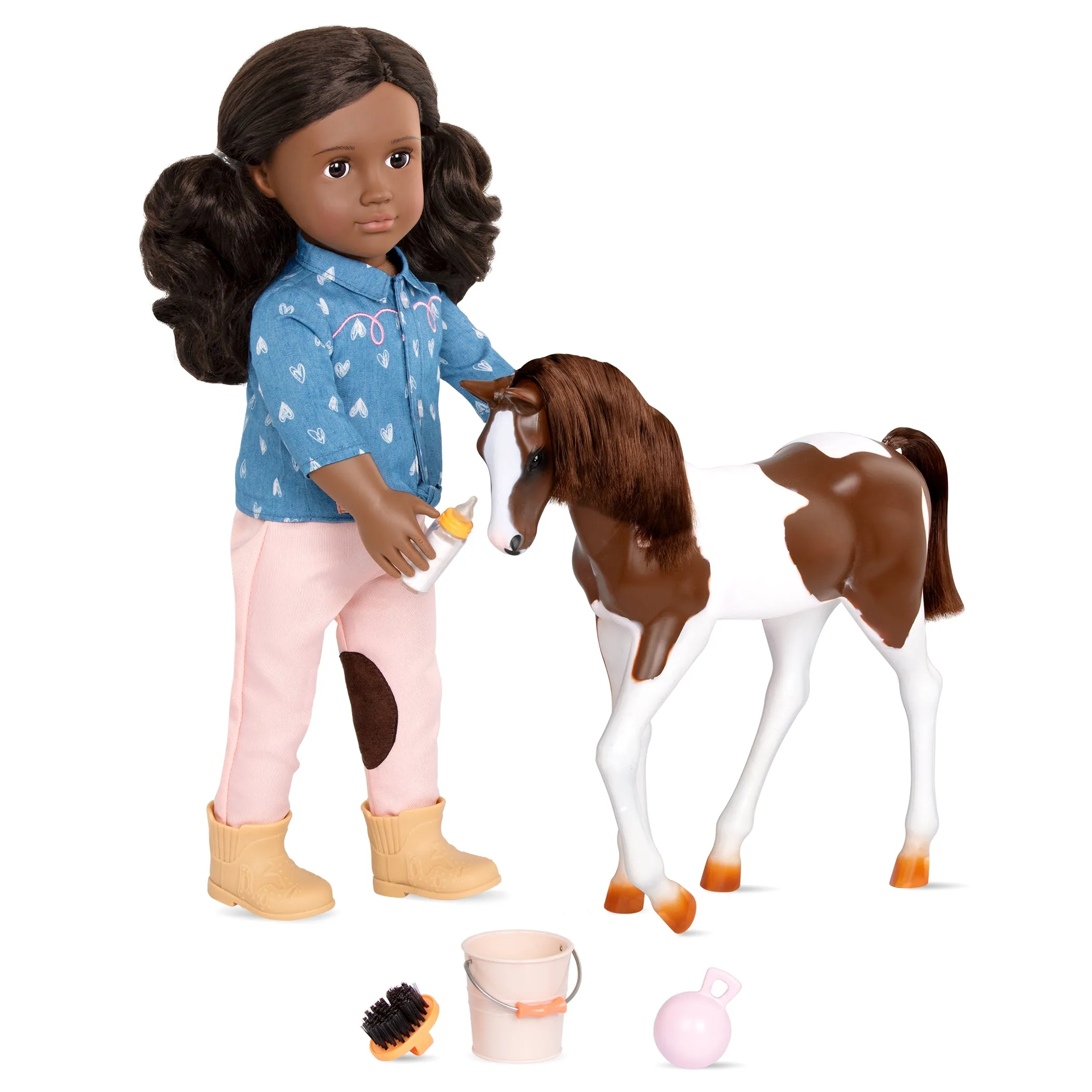 Our Generation 18Inch(45cm) Deluxe Doll Daveen With Pet Foal