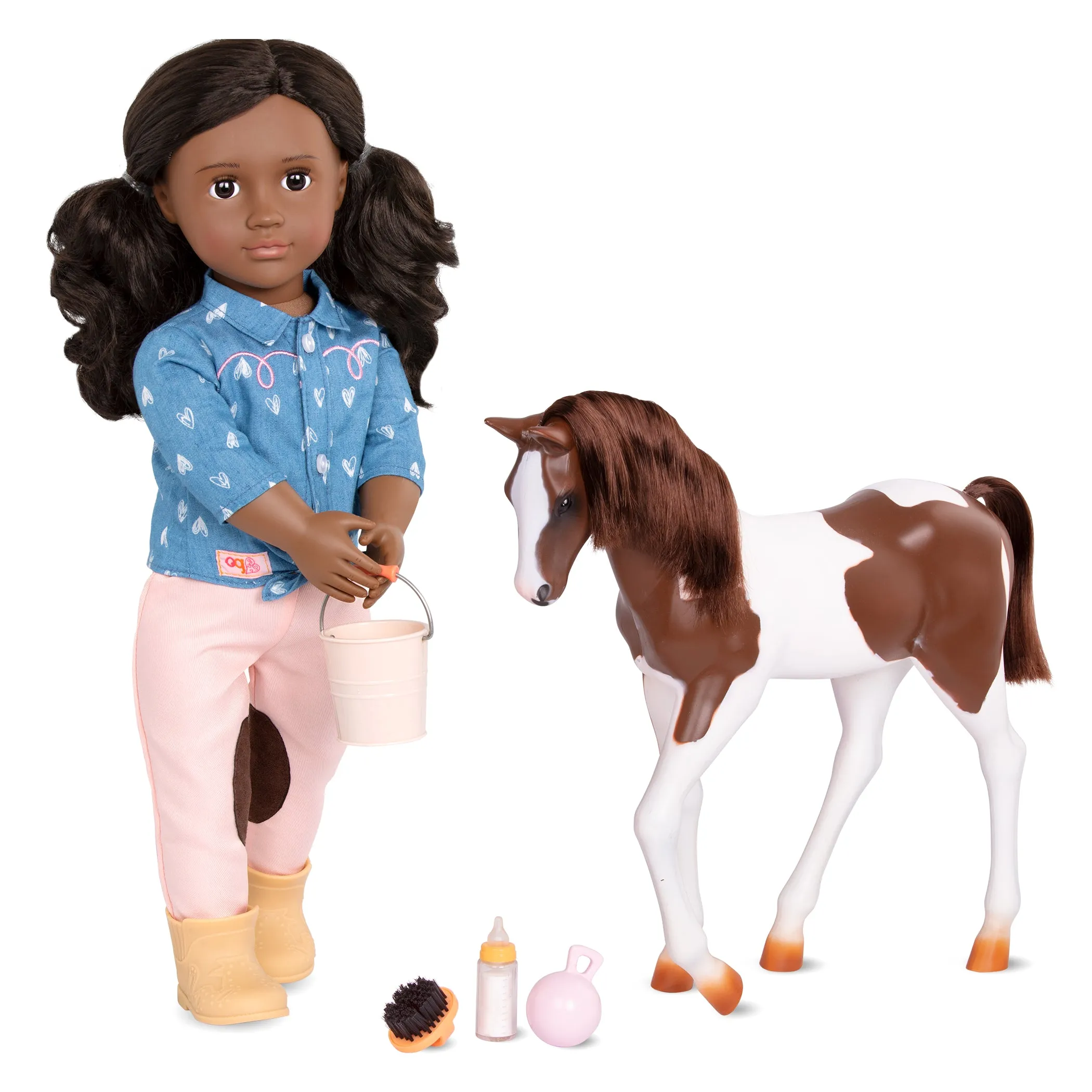 Our Generation 18Inch(45cm) Deluxe Doll Daveen With Pet Foal