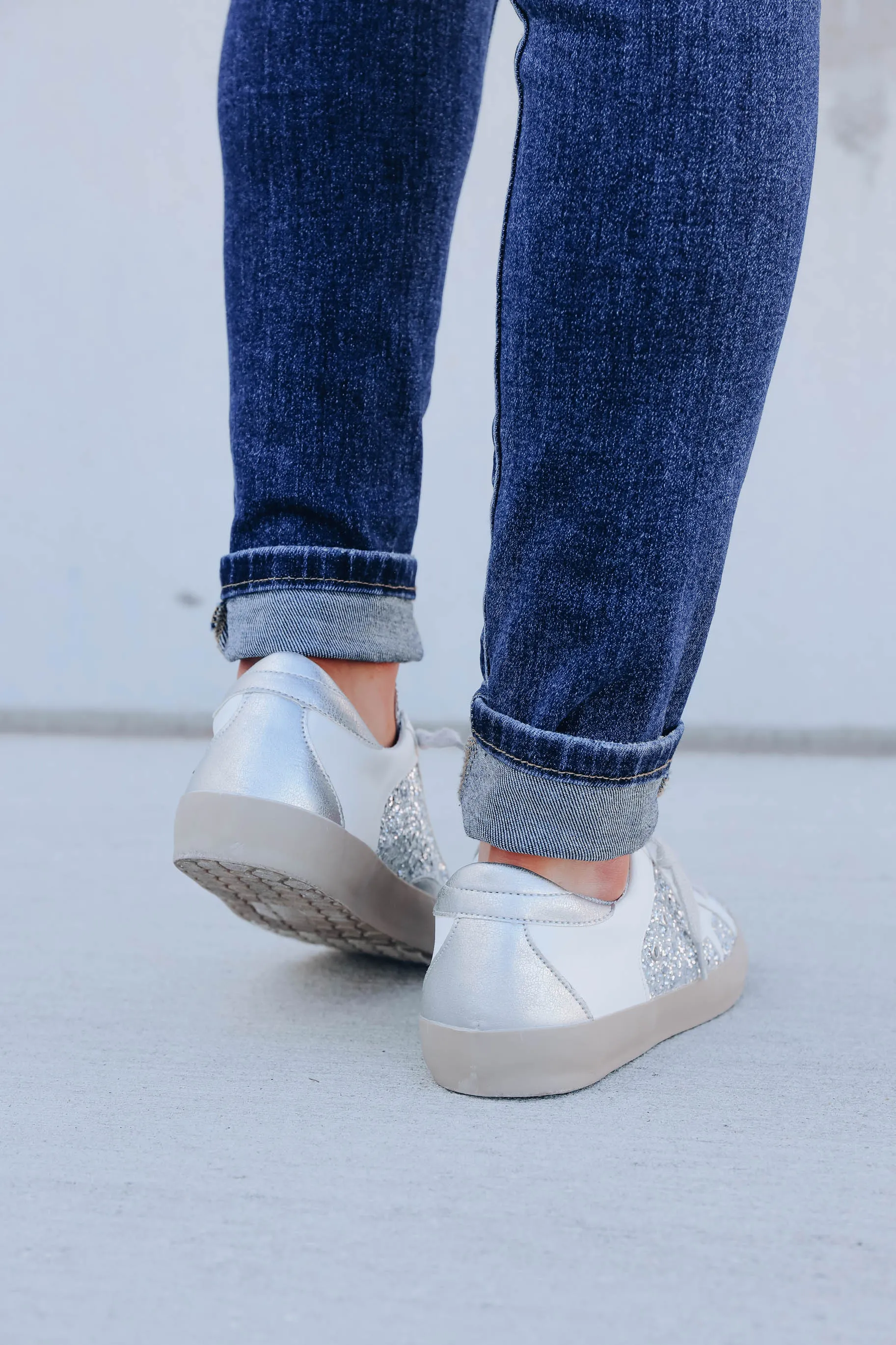 Paris Sparkle Sneaker by ShuShop - Silver/White