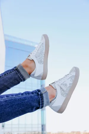 Paris Sparkle Sneaker by ShuShop - Silver/White