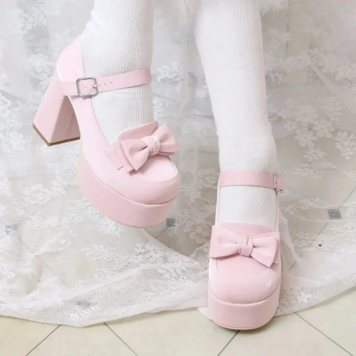 Pastel High Heel Platform Shoes