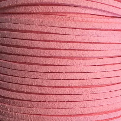 Pink Faux Suede Leather Cord per metre