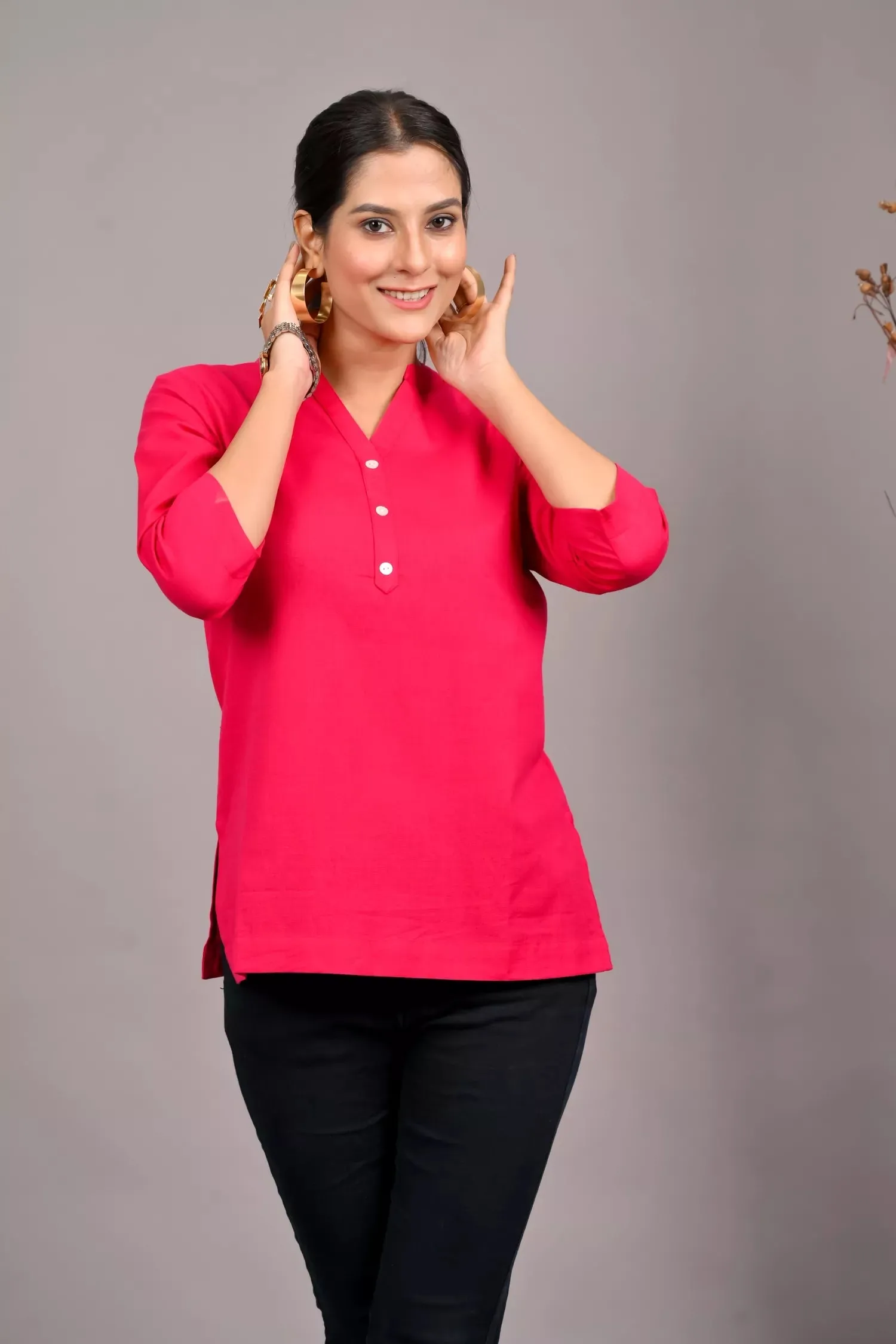 Pink Short Kurti