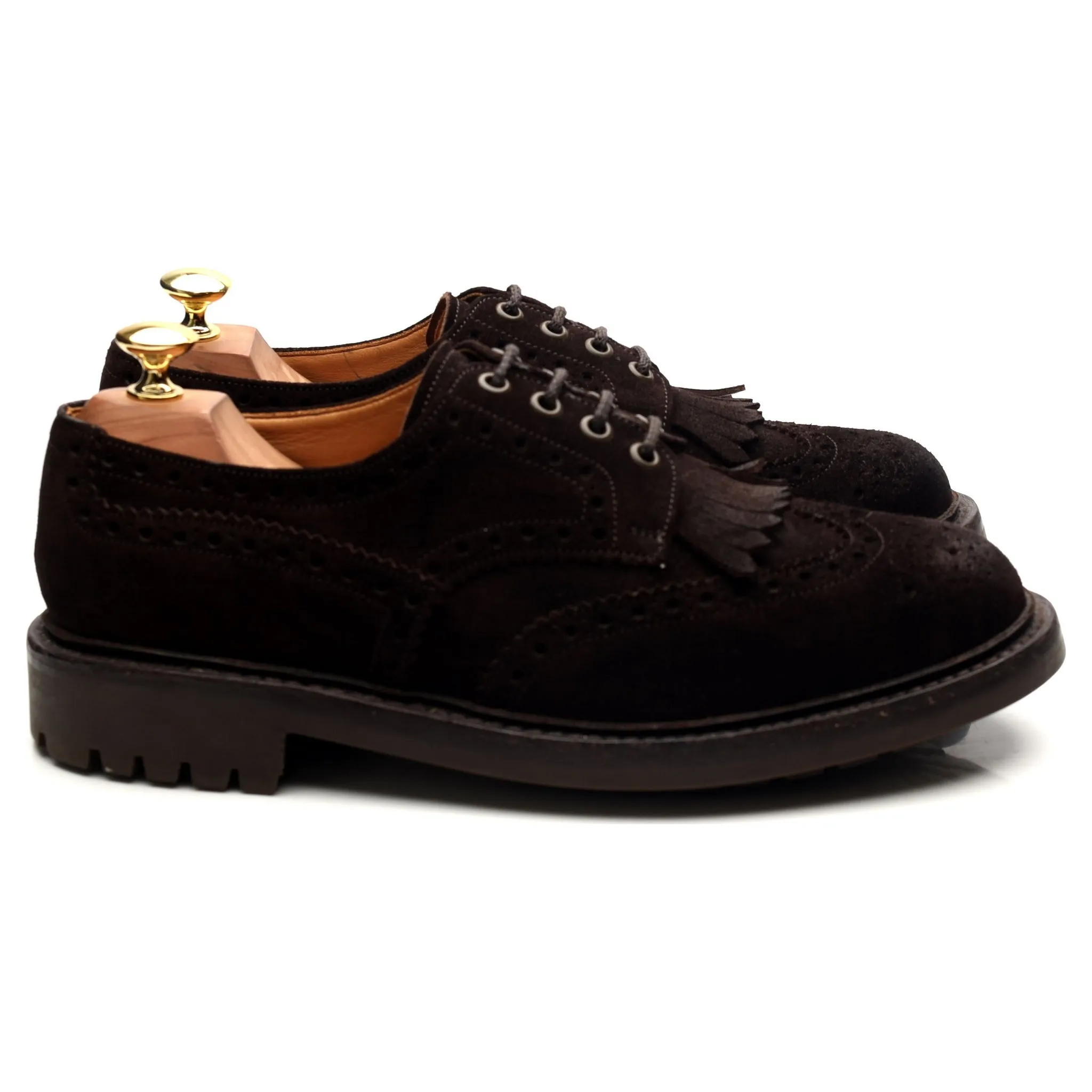 'Plowden' Dark Brown Suede Derby Brogues UK 8.5 G