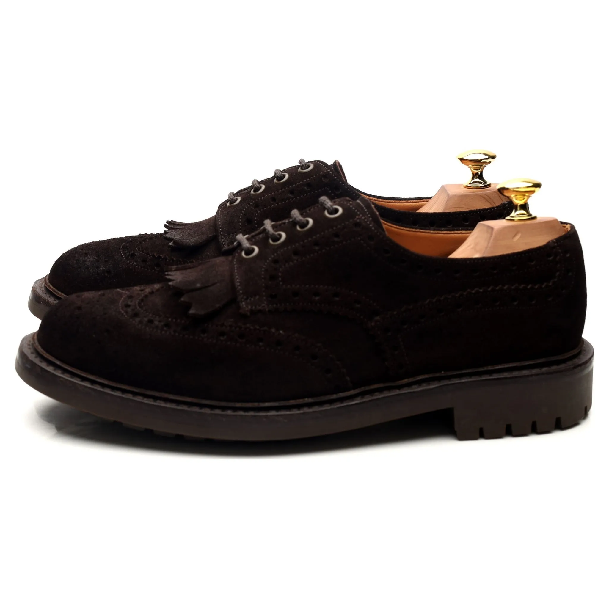 'Plowden' Dark Brown Suede Derby Brogues UK 8.5 G