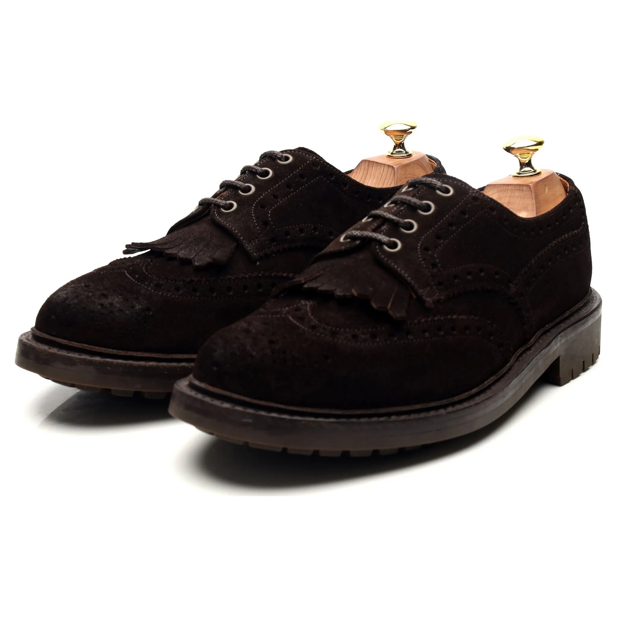 'Plowden' Dark Brown Suede Derby Brogues UK 8.5 G