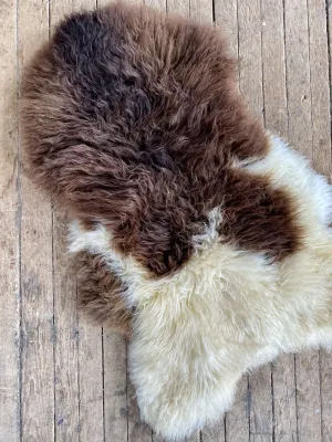 Plush Brown & Ivory Sheepskin