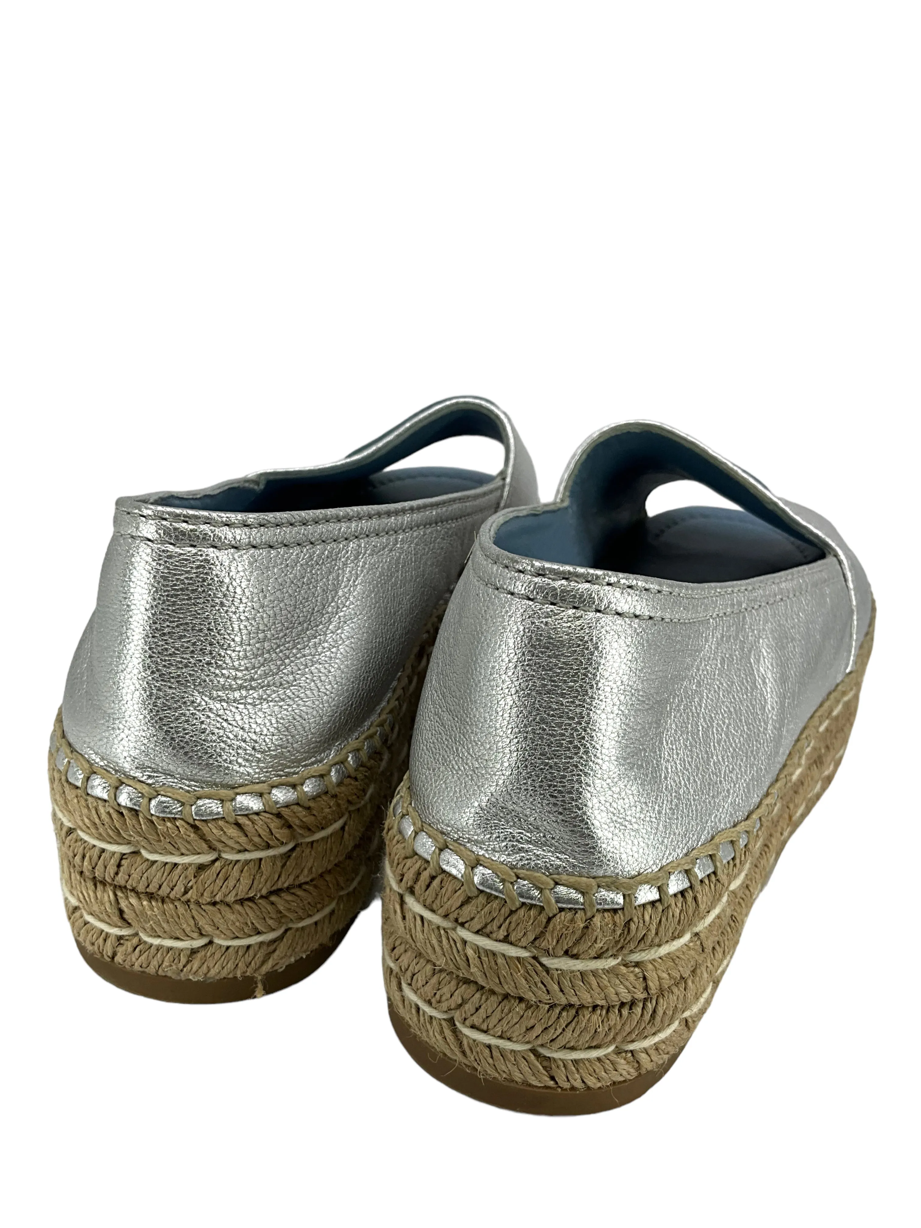 PRADA Metallic Double-Sole Espadrille Sandals Size 8