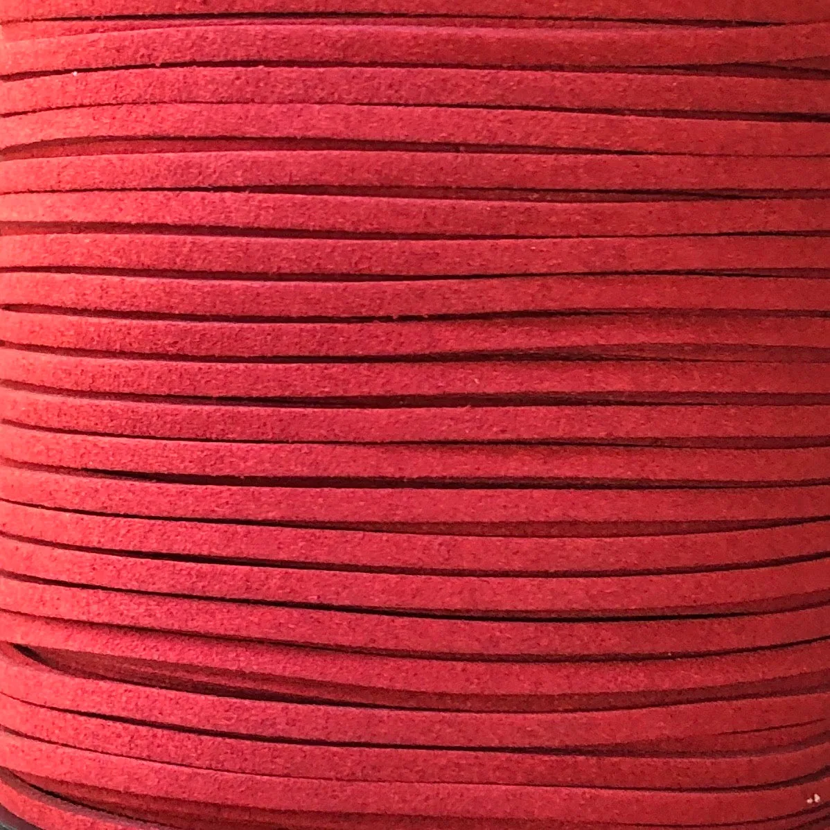 Red Faux Suede Leather Cord per metre