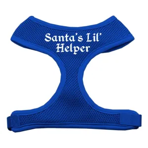 Santa's Lil Helper Screen Print Soft Mesh Harness Blue Medium