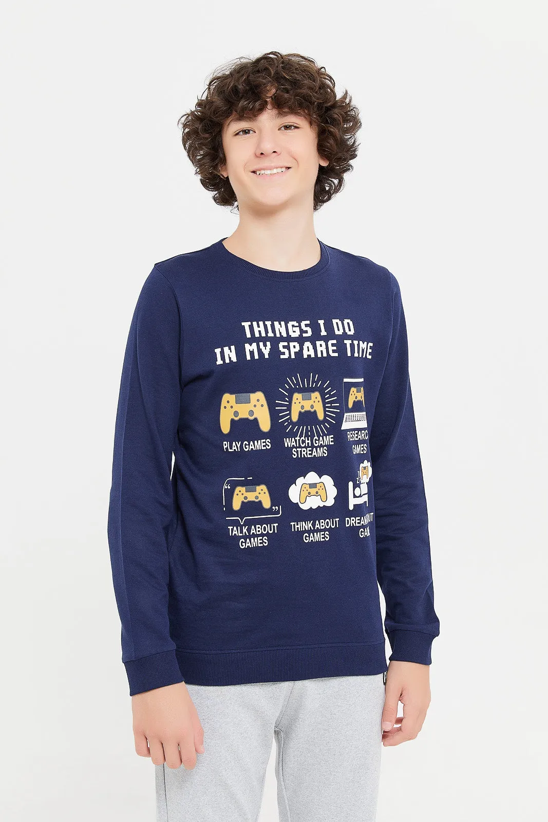 Senior Boys Navy Things I Do Sweatshirt