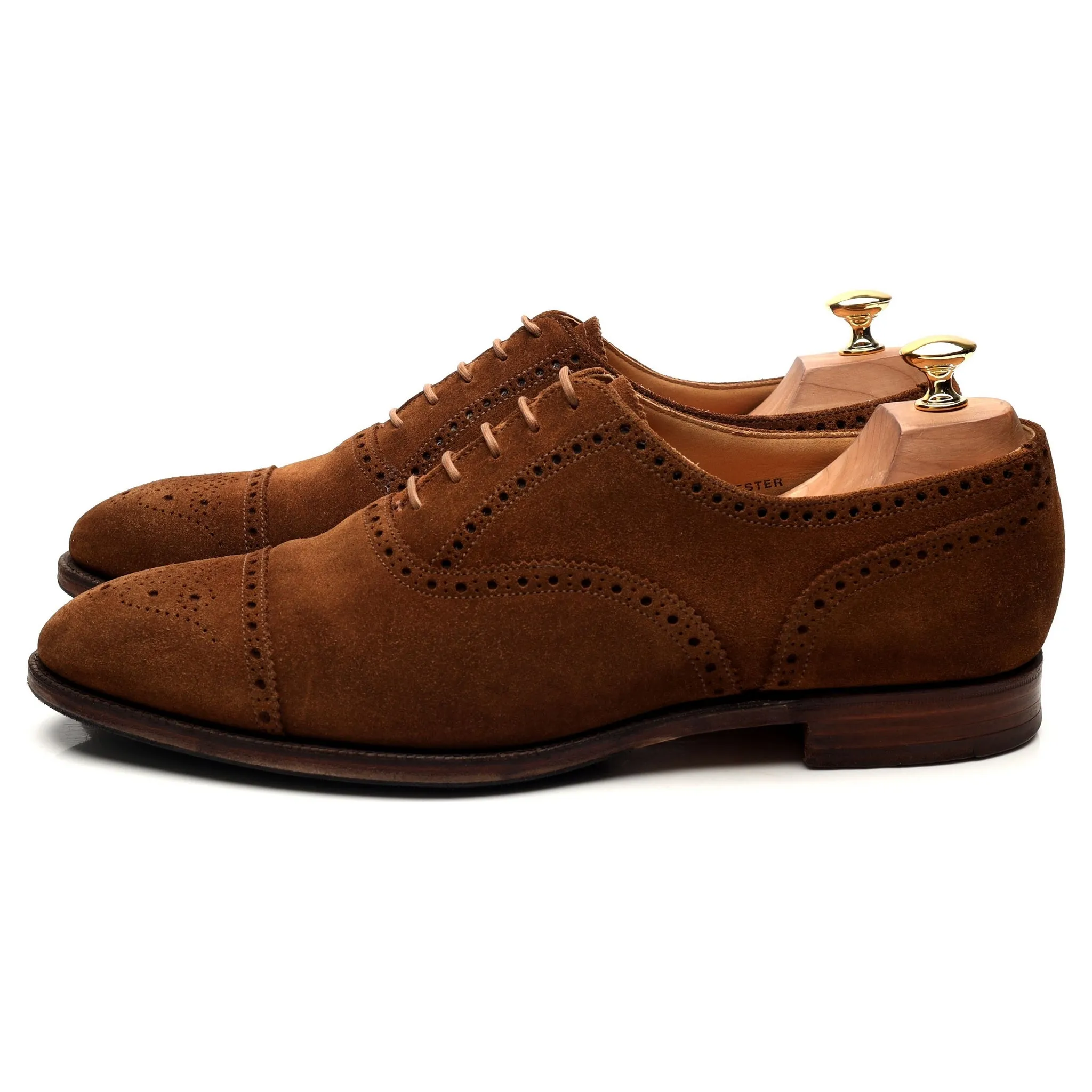 Shipton & Heneage 'Winchester' Tan Brown Suede Oxford Semi Brogues UK 10.5 E