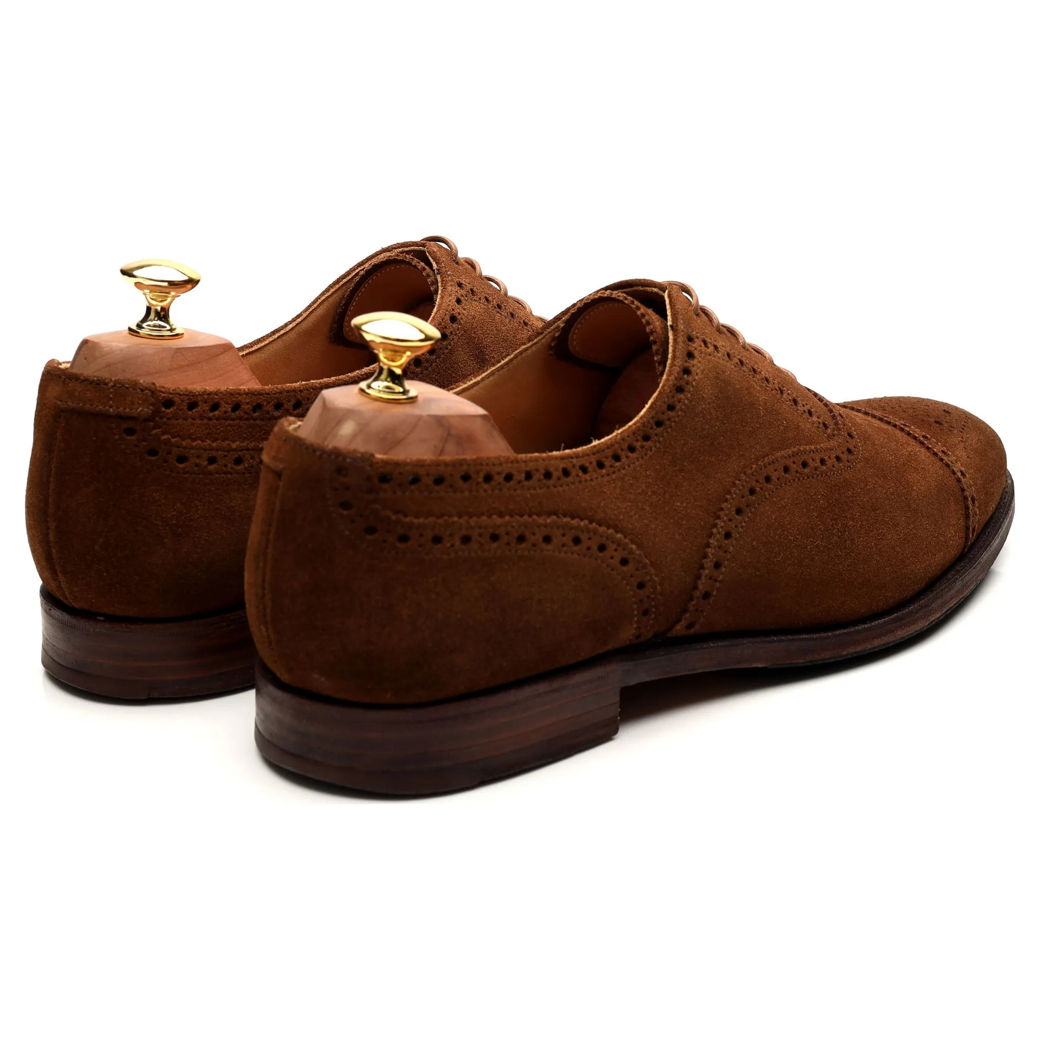 Shipton & Heneage 'Winchester' Tan Brown Suede Oxford Semi Brogues UK 10.5 E