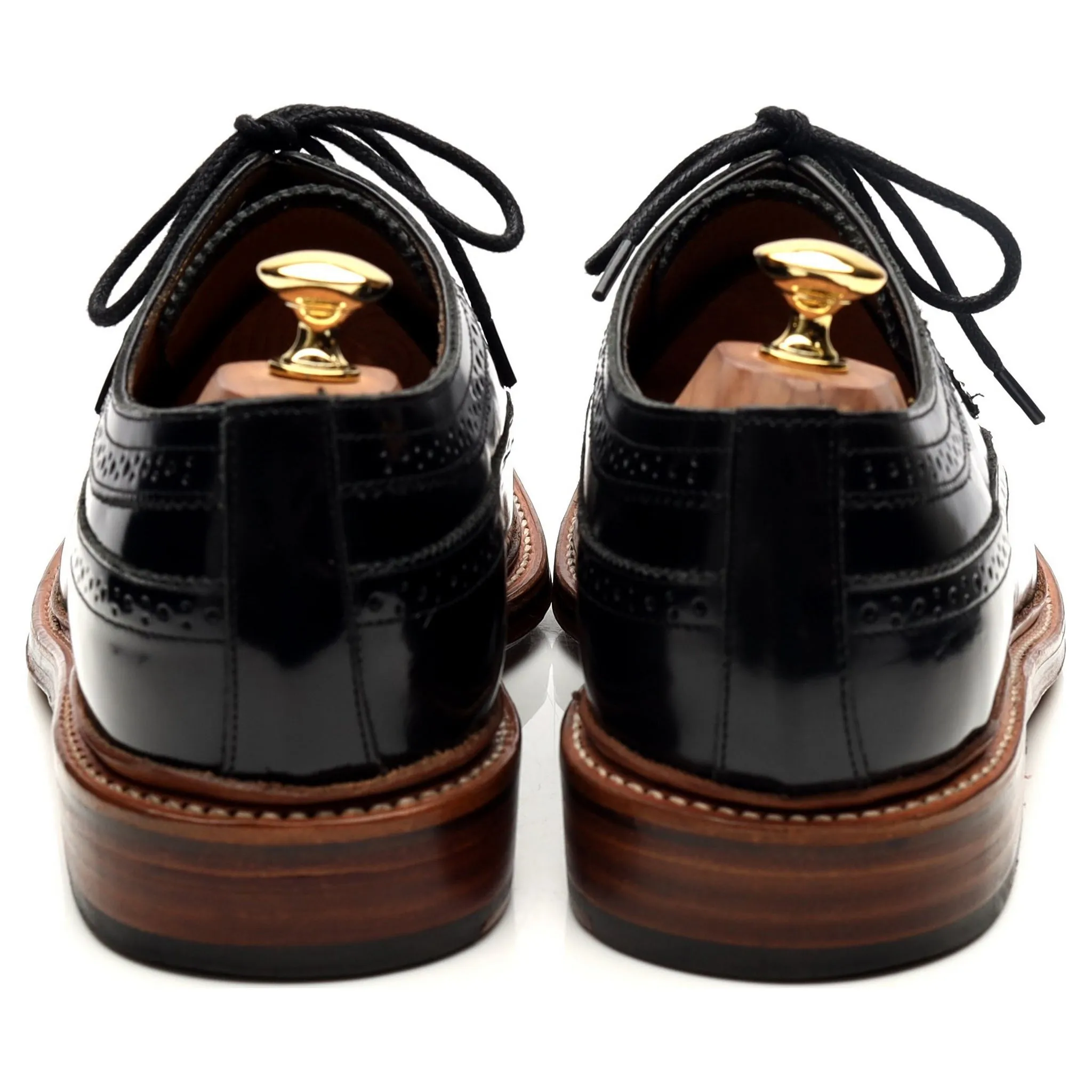 'Sid' Black Leather Derby Brogues UK 10 G