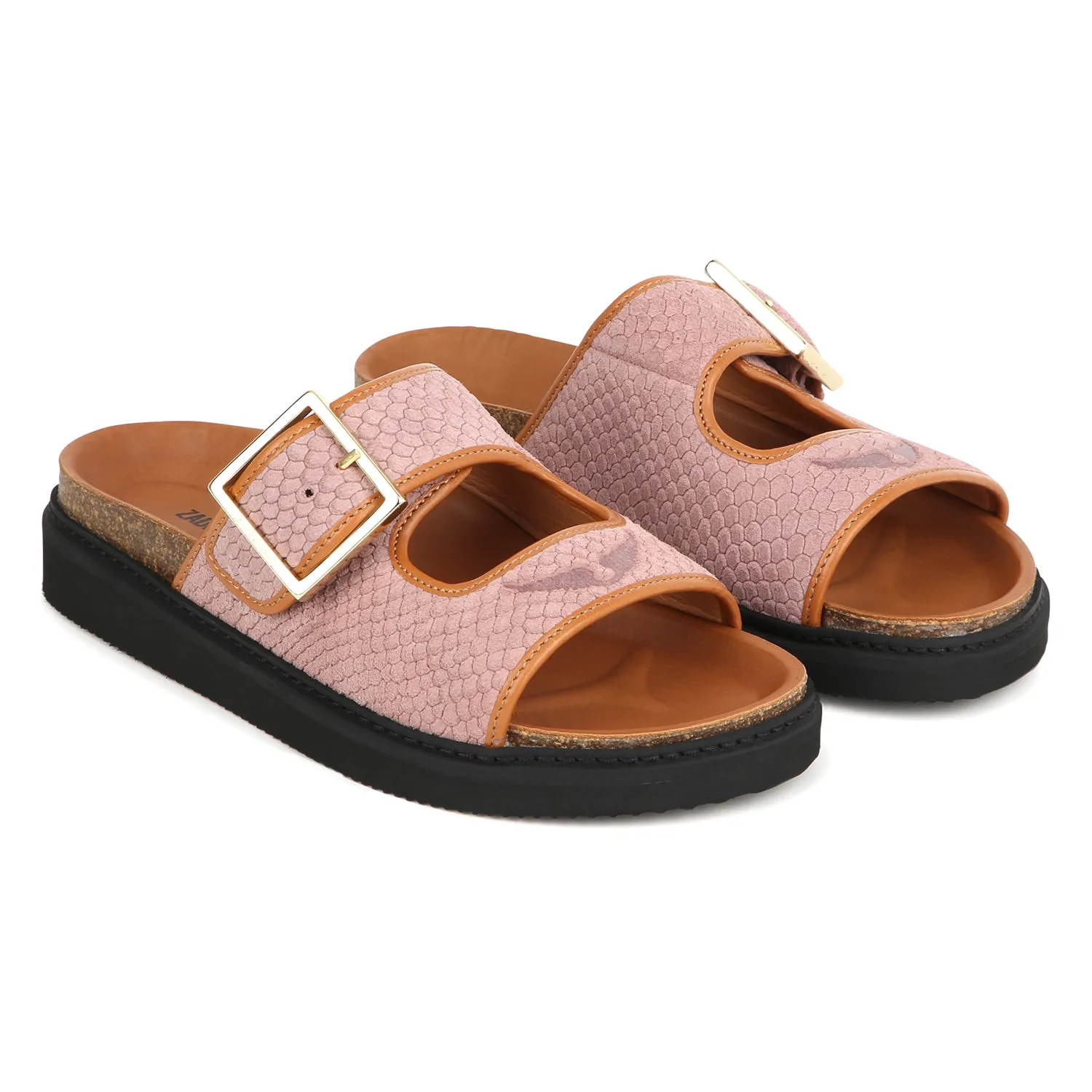 Slip-On Suede Sandals - Rose  - FINAL SALE