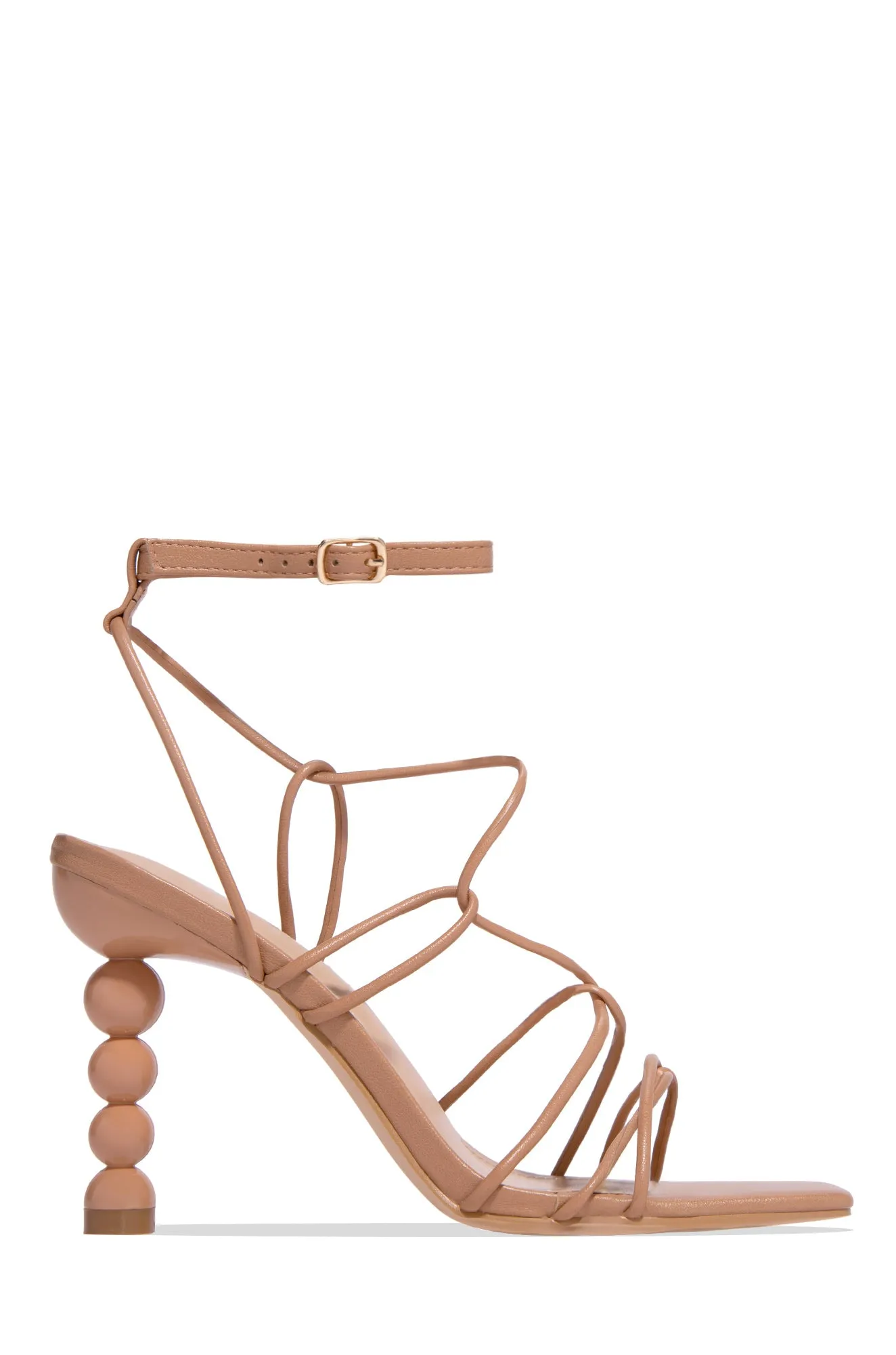 St. Barts Summer Square Toe Strappy Heels - White