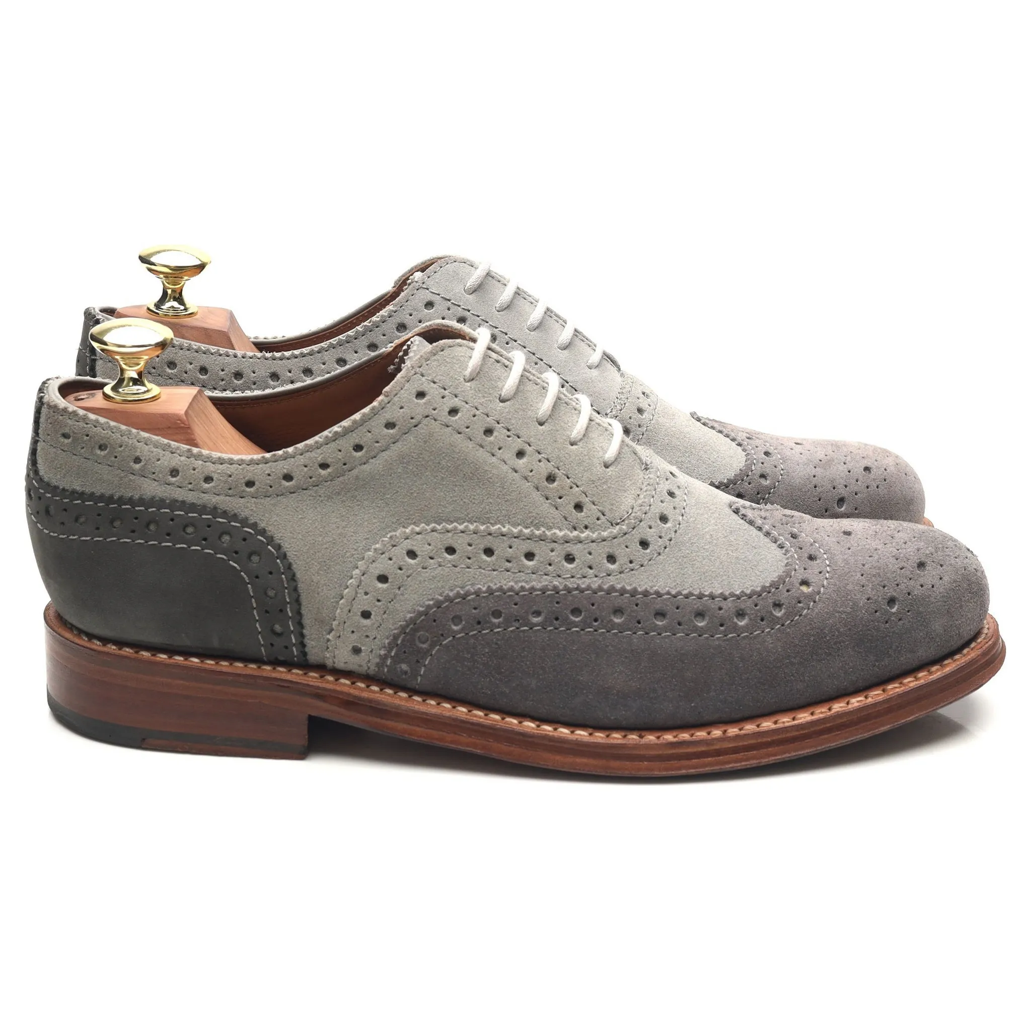 'Stanley' Grey Suede Brogues UK 7 G