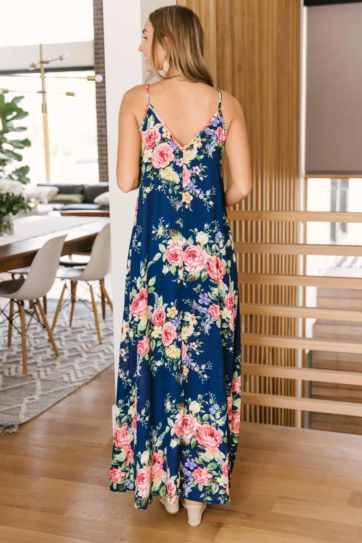 Stuck With Me Floral Maxi in Navy