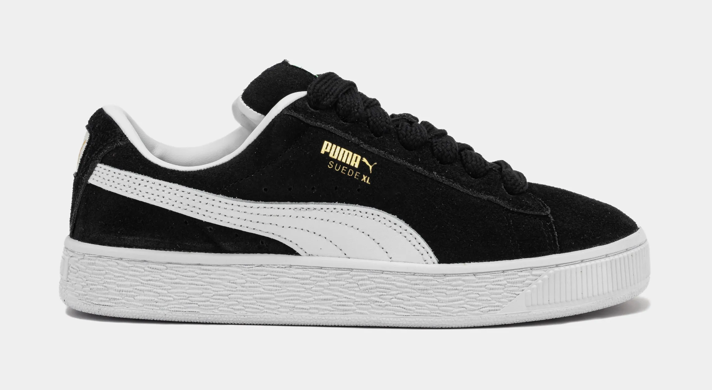 Suede XL Grade School Lifestyle Shoes (Black/White)