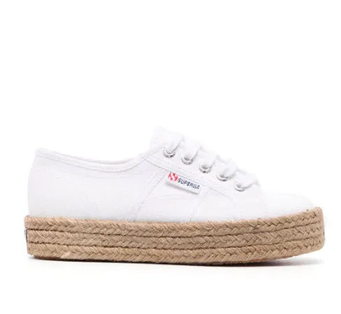 Superga - The Classic Platform Jute Rope Sneaker in White