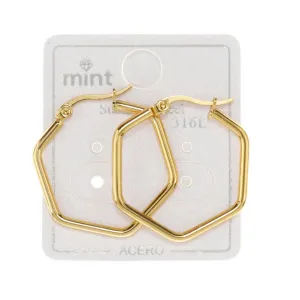 TE1927 - 30MM Stainless Steel Hexagon Hoops