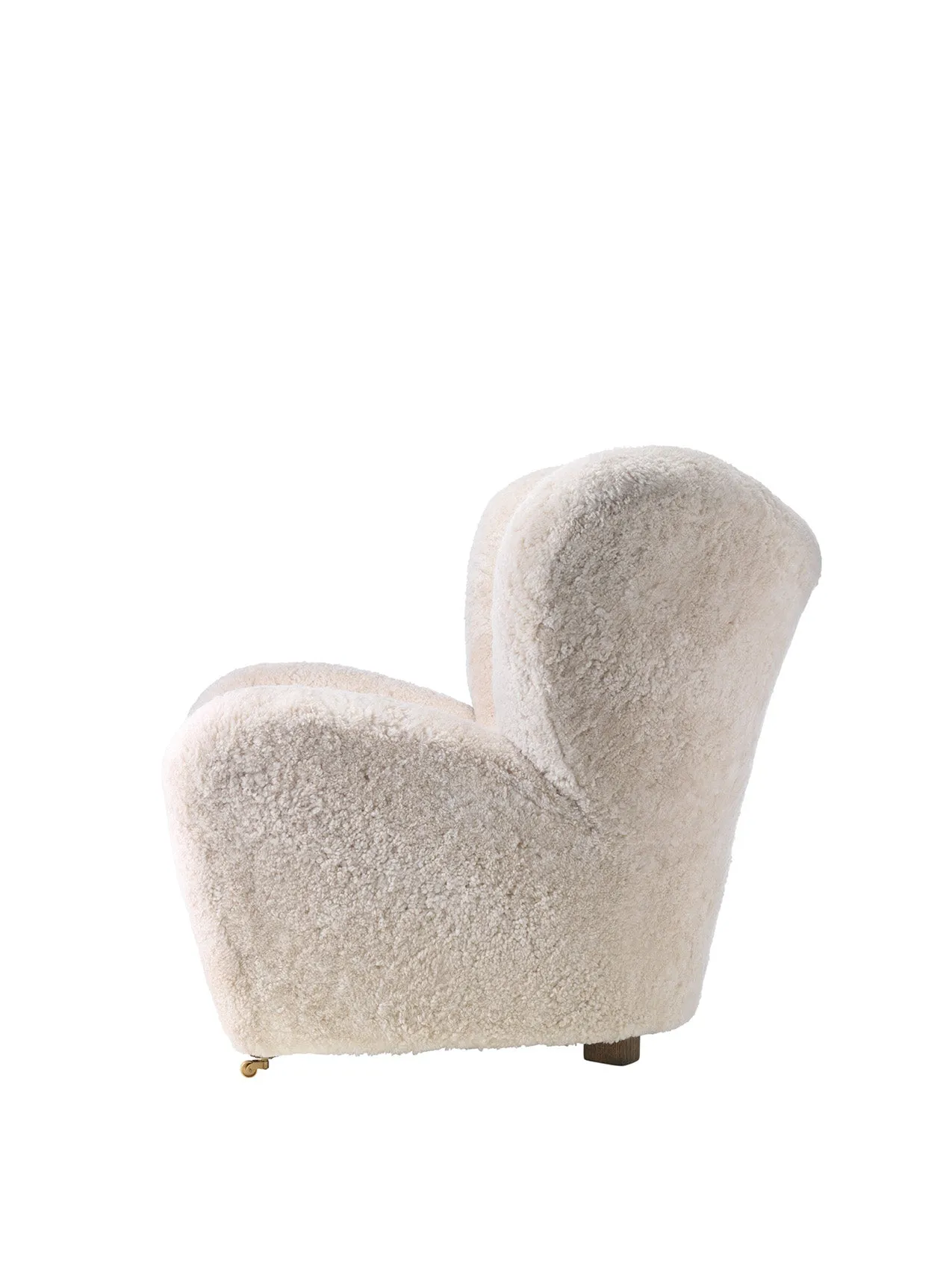 The Tired Man Lounge Chair, Sheepskin, Dark stained oak