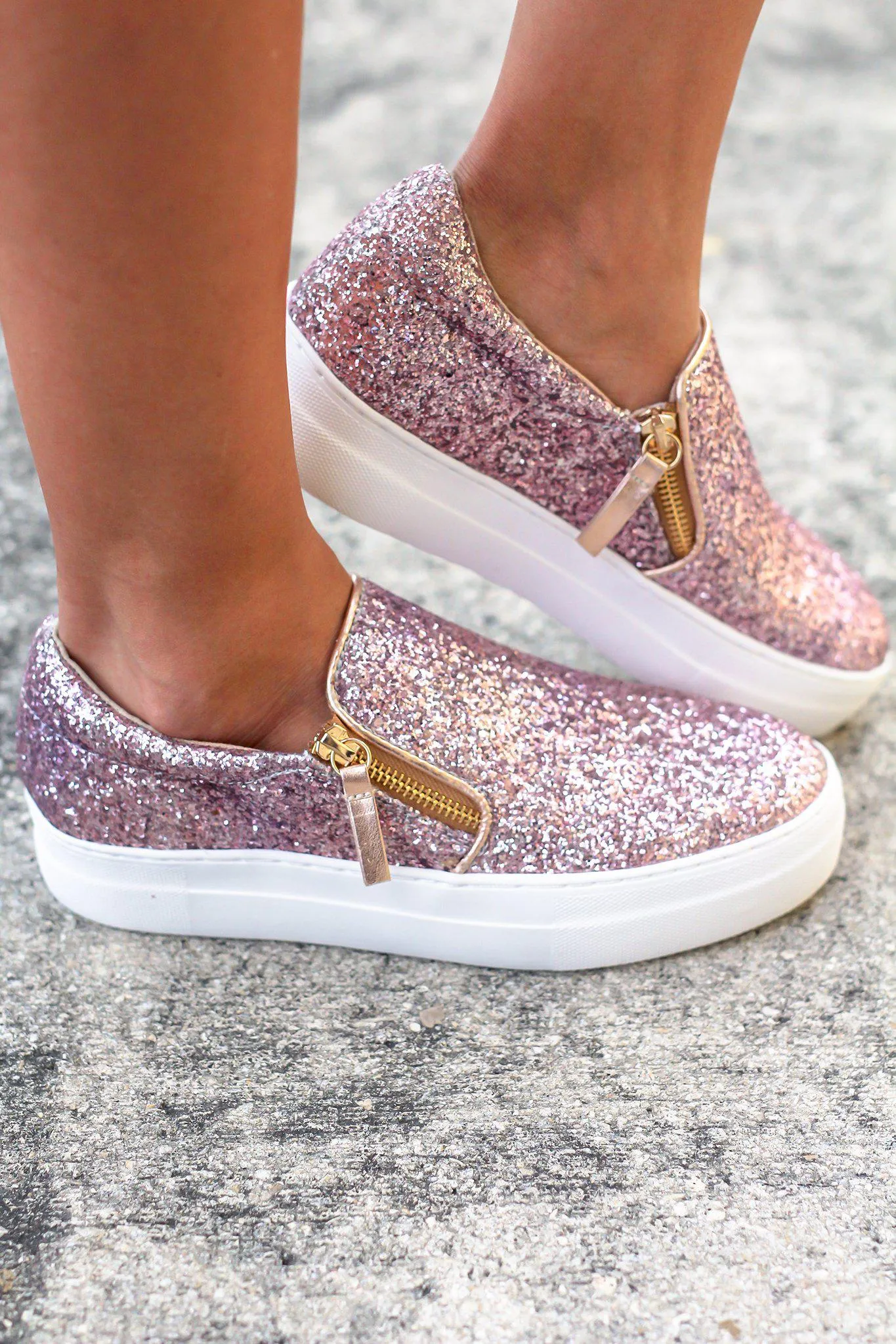 Timothy Rose Gold Sneakers