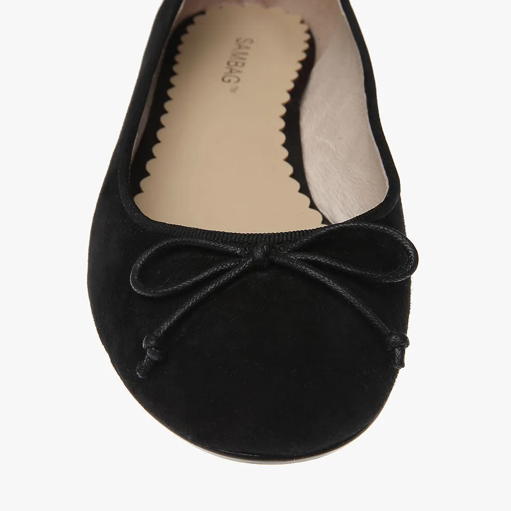 Tina Black Suede Ballet Flat