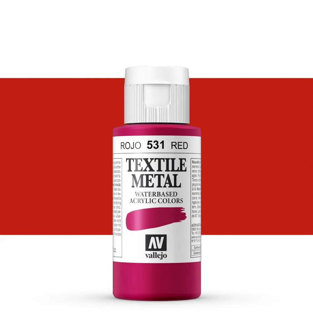 VALLEJO TEXTILE COLOR 531: 60 ML. RED METAL