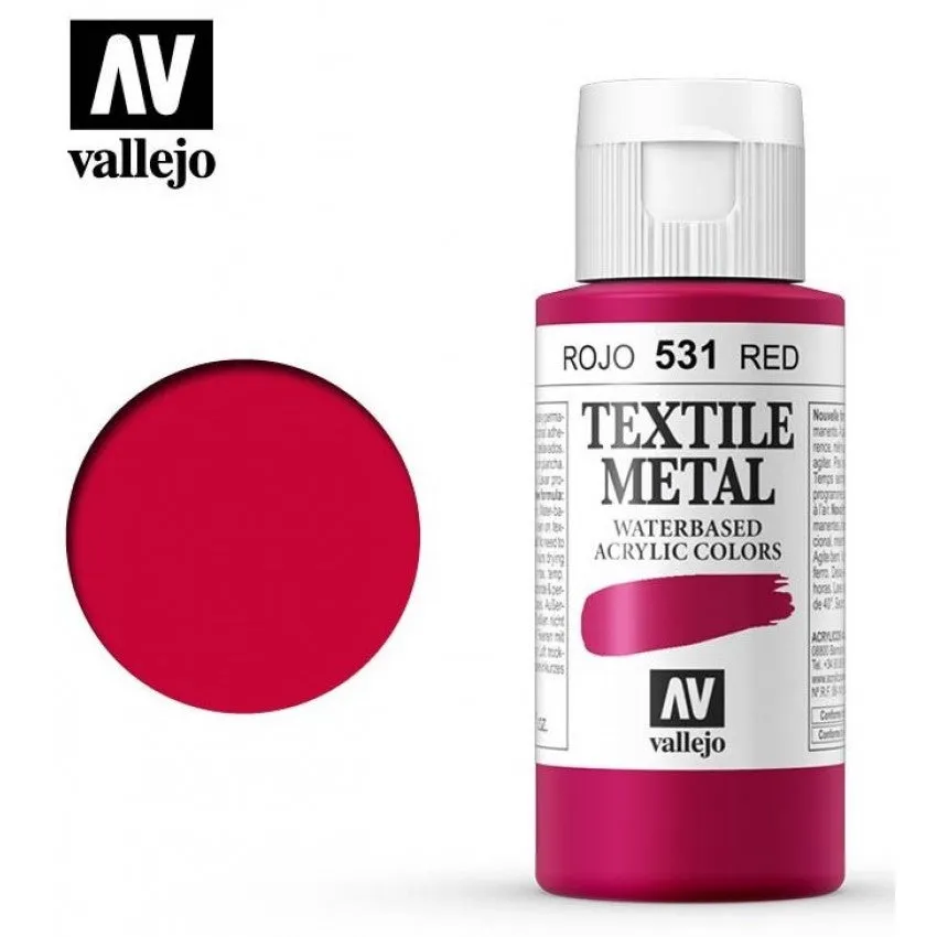 VALLEJO TEXTILE COLOR 531: 60 ML. RED METAL