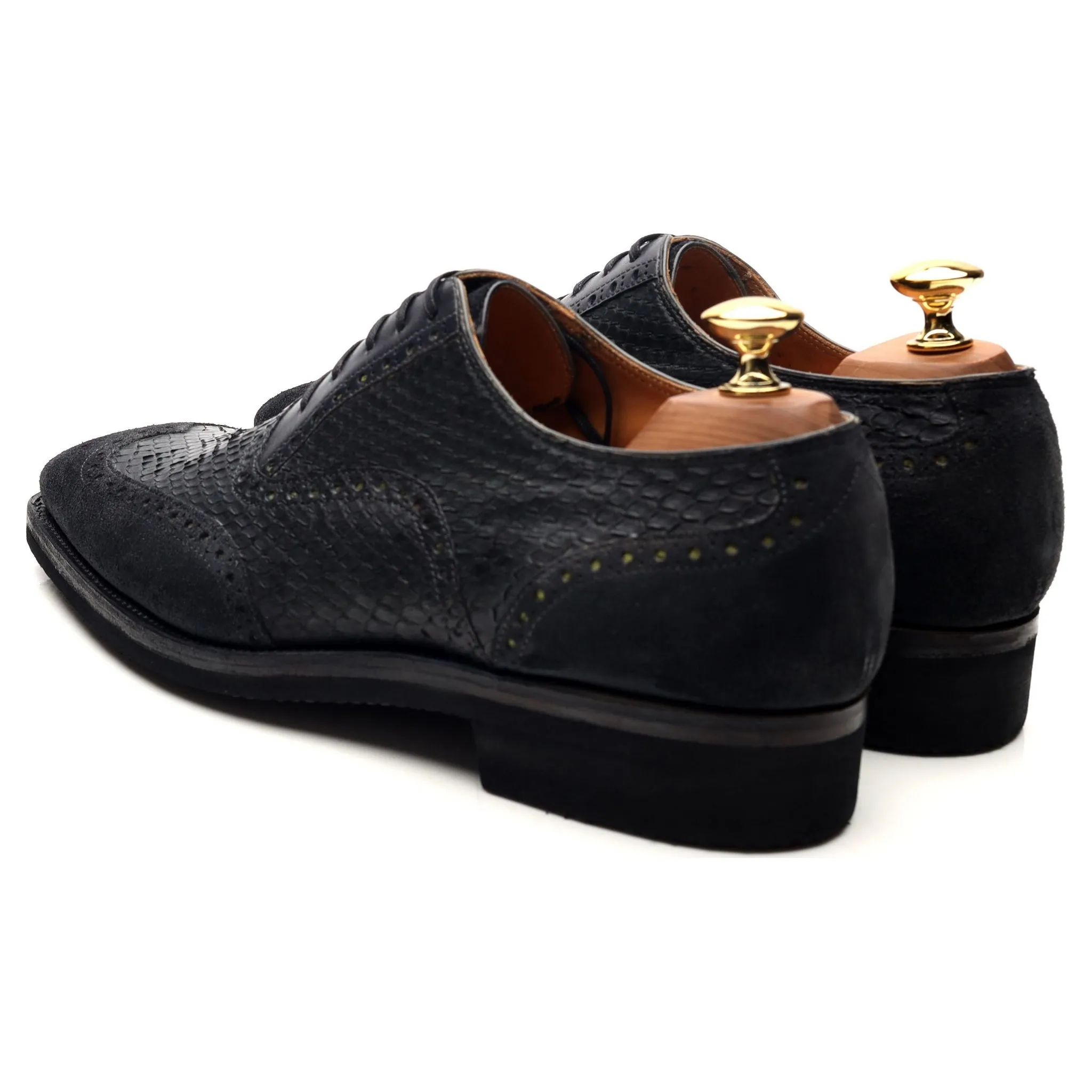 'Vendome' Bi-Material Black Leather Suede Oxford Brogues UK 6 E