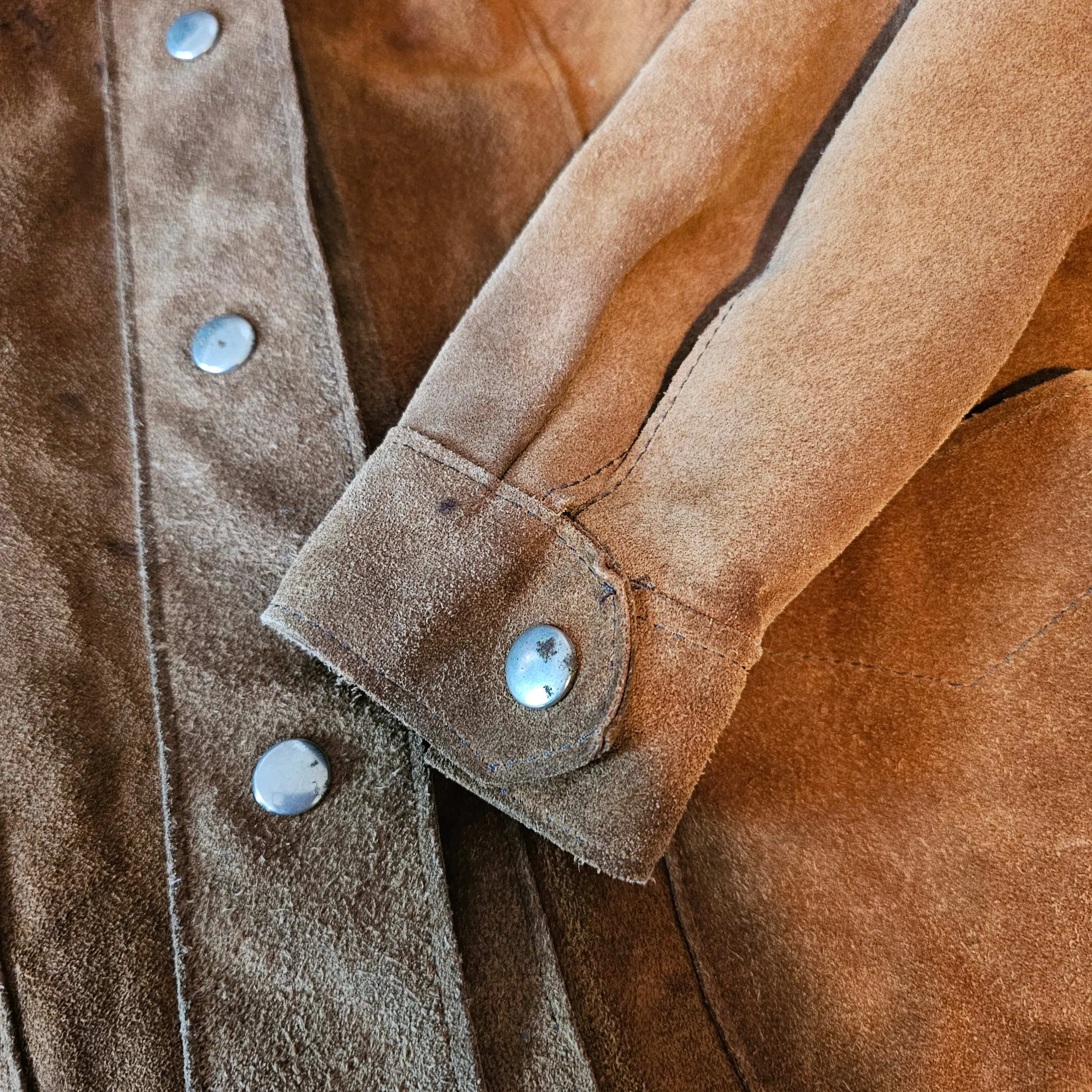 Vintage 1960's Brown Suede Leather Jacket Size S 8 10 Boho Retro