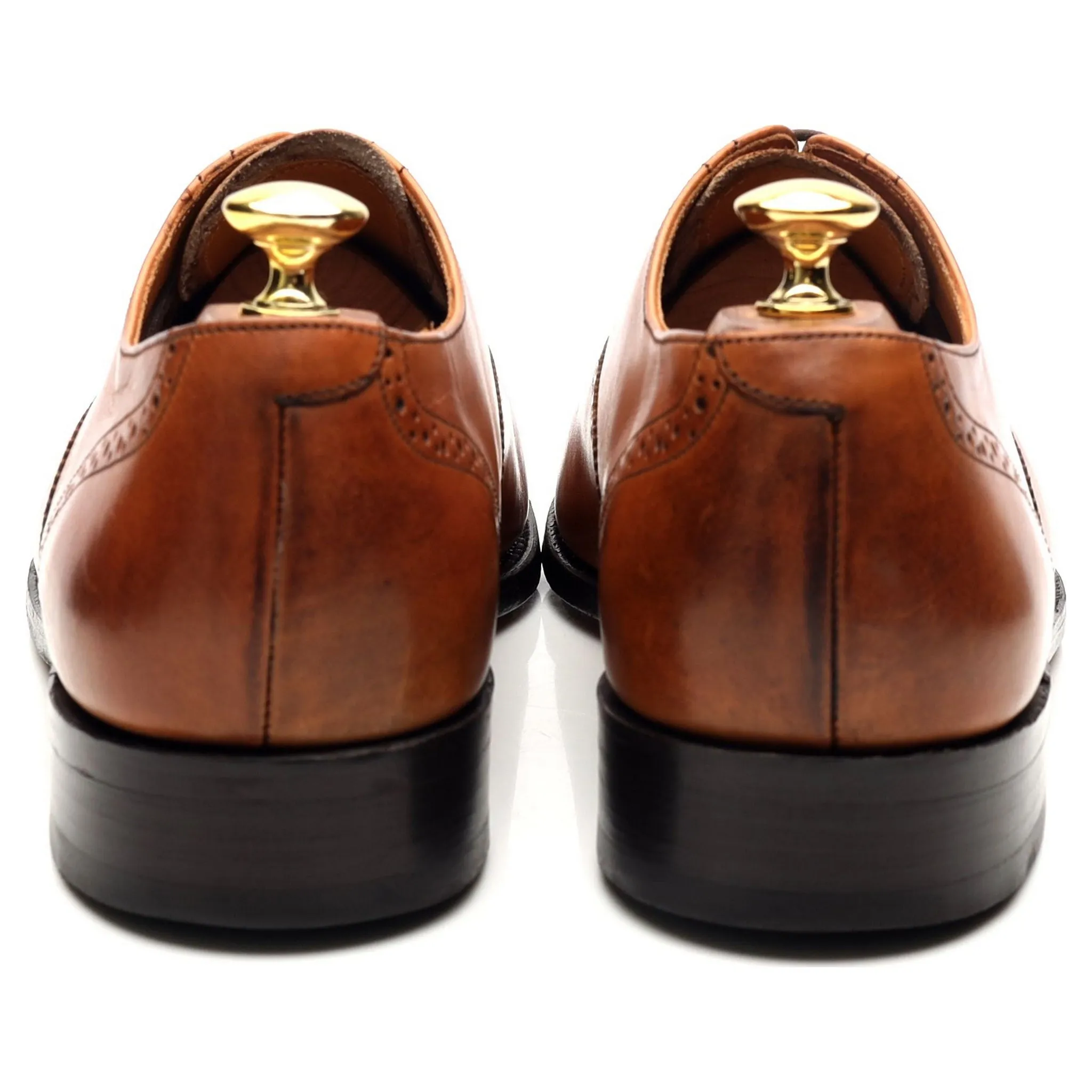 'Wallace' Tan Brown Leather Oxford Semi Brogues UK 8 G