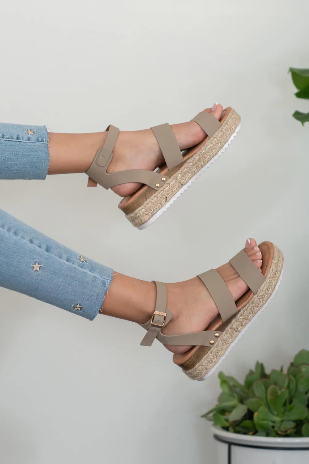 WeeBoo On the Doorstep Espadrille Platform Sandals in Taupe