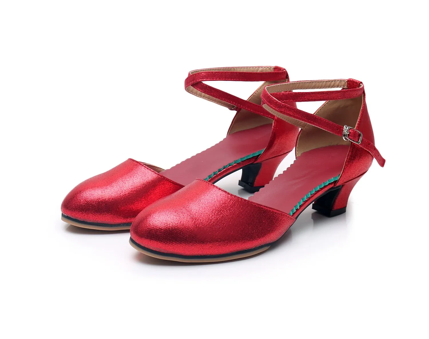 Women's  Leatherette  3.5cm/5/5cm Heels With Ankle Strap Character Shoes/Ballroom Shoes