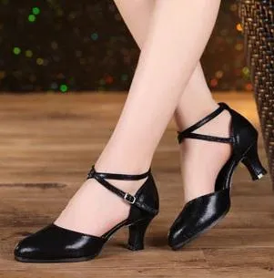 Women's  Leatherette  3.5cm/5/5cm Heels With Ankle Strap Character Shoes/Ballroom Shoes